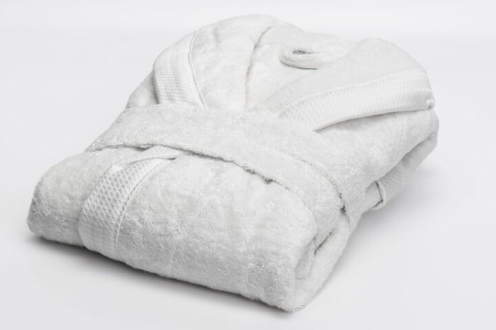 Bathrobe with shawl collar